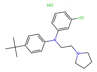 1-Pyrrolidineethanamine, N-(3-chlorophenyl)-N-(4-(1,1-dimethylethyl)phenyl)-, monohydrochloride structure