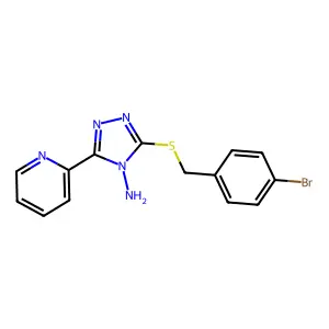 3-[(4-Bromophenyl)methylthio]-5-(2-pyridyl)-1,2,4-triazole-4-ylamine structure