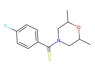 (2,6-Dimethylmorpholin-4-yl)-(4-fluorophenyl)methanethione structure