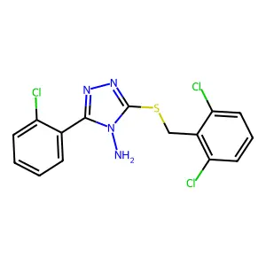 5-[(2,6-Dichlorophenyl)methylthio]-3-(2-chlorophenyl)-1,2,4-triazole-4-ylamine structure