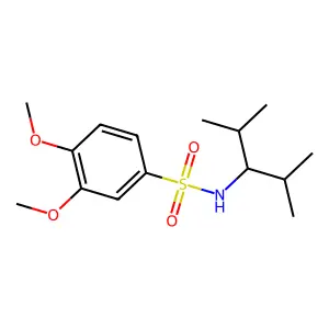 N-(1-isopropyl-2-methylpropyl)-3,4-dimethoxybenzenesulfonamide structure