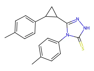 4-(4-methylphenyl)-3-[2-(4-methylphenyl)cyclopropyl]-1H-1,2,4-triazole-5-thione structure