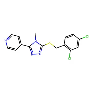 4-(5-{[(2,4-dichlorophenyl)methyl]sulfanyl}-4-methyl-4H-1,2,4-triazol-3-yl)pyridine structure