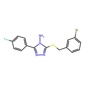3-[(3-Bromophenyl)methylthio]-5-(4-fluorophenyl)-1,2,4-triazole-4-ylamine structure