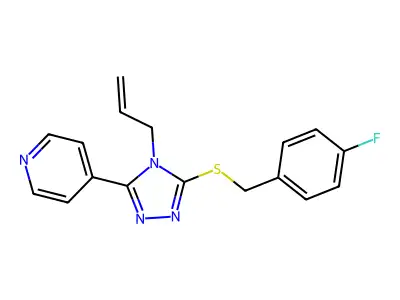 4-(5-{[(4-fluorophenyl)methyl]sulfanyl}-4-(prop-2-en-1-yl)-4H-1,2,4-triazol-3-yl)pyridine structure