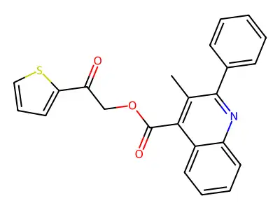 2-Oxo-2-(thiophen-2-yl)ethyl 3-methyl-2-phenylquinoline-4-carboxylate structure
