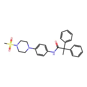 N-[4-(4-methylsulfonylpiperazin-1-yl)phenyl]-2,2-diphenylpropanamide structure