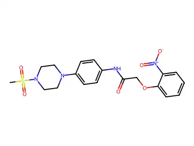 N-[4-(4-methylsulfonylpiperazin-1-yl)phenyl]-2-(2-nitrophenoxy)acetamide structure