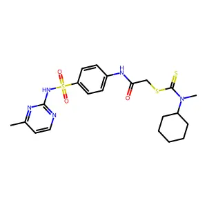 2-({4-[(4-methylpyrimidin-2-yl)sulfamoyl]phenyl}amino)-2-oxoethyl cyclohexyl(methyl)carbamodithioate structure