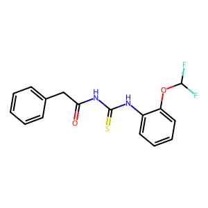 N-[2-(difluoromethoxy)phenyl]-N'-(phenylacetyl)thiourea structure