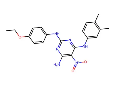 N4-(3,4-dimethylphenyl)-N2-(4-ethoxyphenyl)-5-nitropyrimidine-2,4,6-triamine structure
