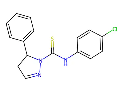 N-(4-chlorophenyl)-5-phenyl-4,5-dihydro-1H-pyrazole-1-carbothioamide structure