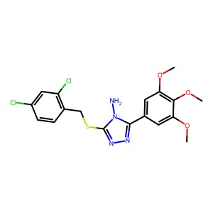 3-[(2,4-dichlorobenzyl)sulfanyl]-5-(3,4,5-trimethoxyphenyl)-4H-1,2,4-triazol-4-amine structure