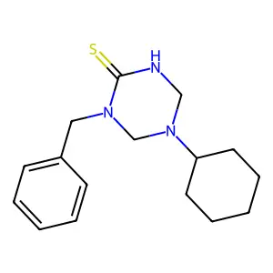 1-Benzyl-5-cyclohexyl-1,3,5-triazinane-2-thione structure