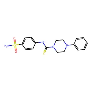 4-phenyl-N-(4-sulfamoylphenyl)piperazine-1-carbothioamide structure