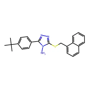 5-[4-(Tert-butyl)phenyl]-3-(naphthylmethylthio)-1,2,4-triazole-4-ylamine structure