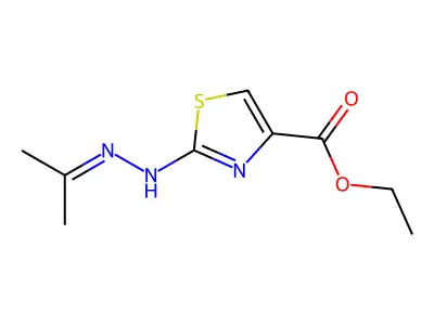2-Isopropylidenehydrazino-4-carbethoxythiazole structure