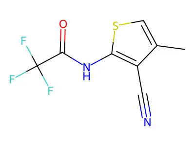 N-(3-cyano-4-methylthiophen-2-yl)-2,2,2-trifluoroacetamide structure