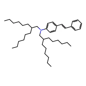 N,N-bis(2-hexyloctyl)-4-[(E)-2-phenylvinyl]aniline structure