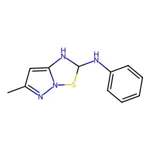6-methyl-N-phenyl-1,2-dihydropyrazolo[1,5-b][1,2,4]thiadiazol-2-amine structure