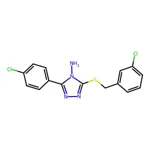 5-(4-Chlorophenyl)-3-[(3-chlorophenyl)methylthio]-1,2,4-triazole-4-ylamine structure