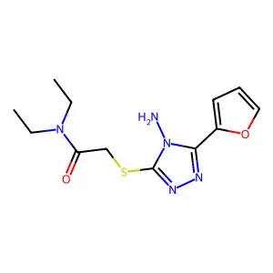 2-(4-Amino-5-furan-2-yl-4H-[1,2,4]triazol-3-ylsulfanyl)-N,N-diethyl-acetamide structure