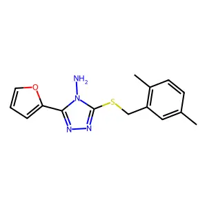 5-[(2,5-Dimethylphenyl)methylthio]-3-(2-furyl)-1,2,4-triazole-4-ylamine structure