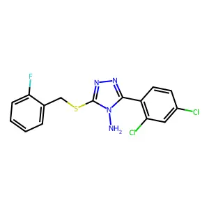 3-(2,4-Dichlorophenyl)-5-((2-fluorobenzyl)thio)-4H-1,2,4-triazol-4-ylamine structure