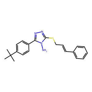 3-(4-Tert-butylphenyl)-5-(cinnamylthio)-4H-1,2,4-triazol-4-ylamine structure