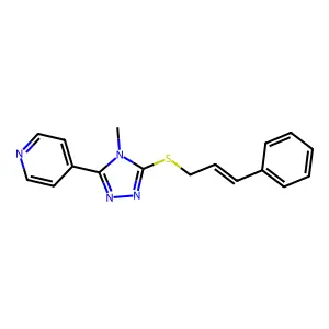 Cinnamyl 4-methyl-5-(4-pyridinyl)-4H-1,2,4-triazol-3-YL sulfide structure