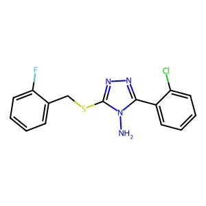 3-(2-Chlorophenyl)-5-[(2-fluorophenyl)methylthio]-1,2,4-triazole-4-ylamine structure