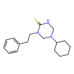 5-Cyclohexyl-1-phenethyl-1,3,5-triazinane-2-thione structure