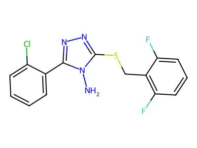 5-[(2,6-Difluorophenyl)methylthio]-3-(2-chlorophenyl)-1,2,4-triazole-4-ylamine structure