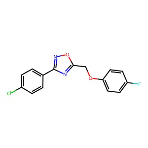 3-(4-Chlorophenyl)-5-[(4-fluorophenoxy)methyl]-1,2,4-oxadiazole structure