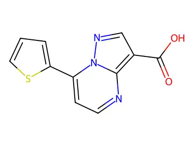 7-(Thiophen-2-yl)pyrazolo[1,5-a]pyrimidine-3-carboxylic acid structure