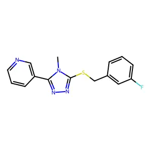 3-(5-((3-Fluorobenzyl)thio)-4-methyl-4H-1,2,4-triazol-3-YL)pyridine structure