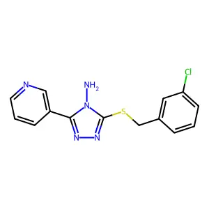 3-[(3-Chlorophenyl)methylthio]-5-(3-pyridyl)-1,2,4-triazole-4-ylamine structure