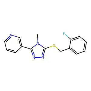 3-(5-((2-Fluorobenzyl)thio)-4-methyl-4H-1,2,4-triazol-3-YL)pyridine structure