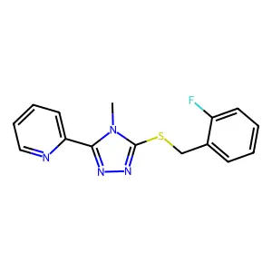 2-[5-[(2-Fluorophenyl)methylsulfanyl]-4-methyl-1,2,4-triazol-3-yl]pyridine structure