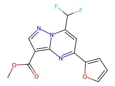 Methyl 7-(difluoromethyl)-5-(furan-2-yl)pyrazolo[1,5-a]pyrimidine-3-carboxylate structure