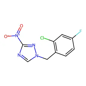 1-(2-chloro-4-fluorobenzyl)-3-nitro-1H-1,2,4-triazole structure