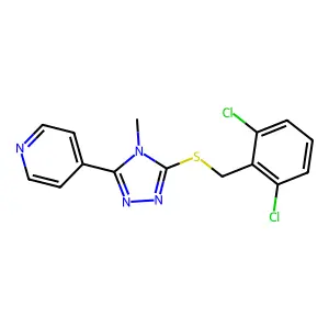 3-[(2,6-Dichlorophenyl)methylthio]-4-methyl-5-(4-pyridyl)-1,2,4-triazole structure