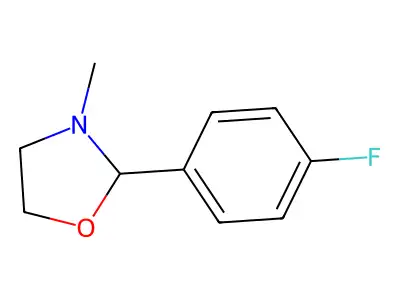 Oxazolidine, 2-(p-fluorophenyl)-3-methyl- structure