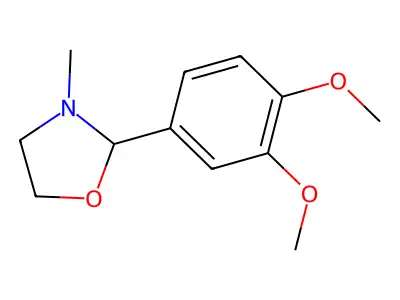 2-(3,4-Dimethoxyphenyl)-3-methyl-1,3-oxazolidine structure