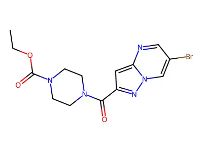 Ethyl 4-(6-bromopyrazolo[1,5-a]pyrimidine-2-carbonyl)piperazine-1-carboxylate structure