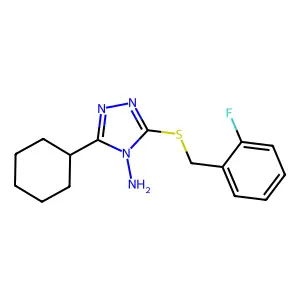 5-Cyclohexyl-3-[(2-fluorophenyl)methylthio]-1,2,4-triazole-4-ylamine structure