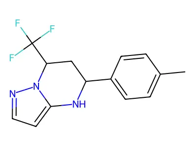 5-(p-Tolyl)-7-(trifluoromethyl)-4,5,6,7-tetrahydropyrazolo[1,5-a]pyrimidine structure