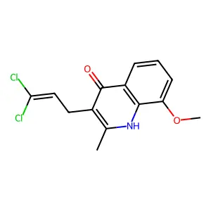 3-(3,3-Dichloroallyl)-8-methoxy-2-methylquinolin-4-ol structure