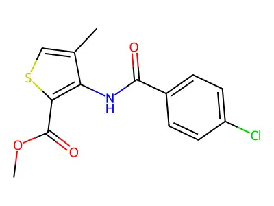 Methyl 3-[(4-chlorobenzoyl)amino]-4-methyl-2-thiophenecarboxylate structure