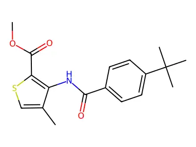 Methyl 3-{[4-(tert-butyl)benzoyl]amino}-4-methyl-2-thiophenecarboxylate structure